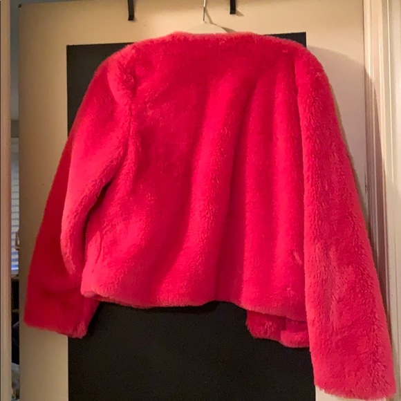 HOT PINK faux fur coat - Picture 2 of 3